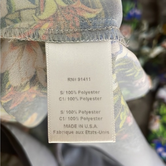 CLOVER CANYON UNICORN & FLORAL PRINT LONG SLEEVE BLOUSE SLIGHTLY SHEER SZ S - Picture 13 of 13